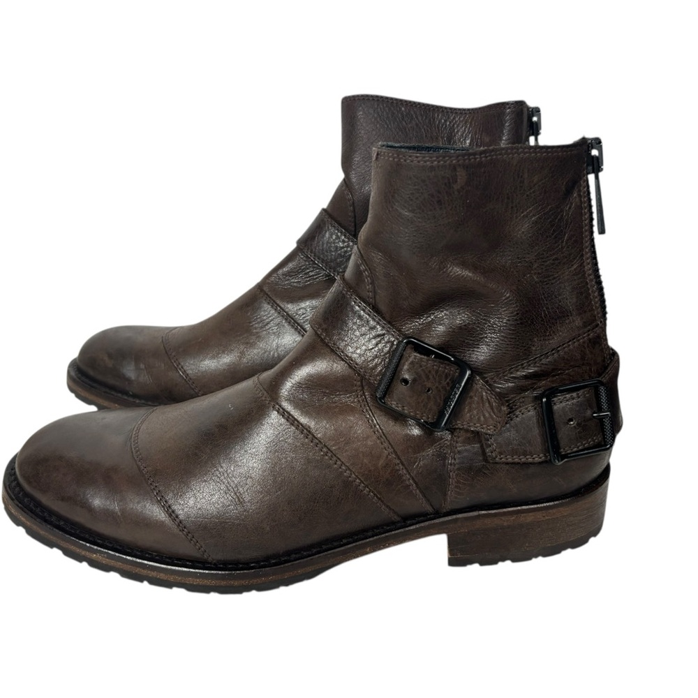 Belstaff Trialmaster Boots Mens US 9 Smooth Leather Brown Moto Italy 42 Harness